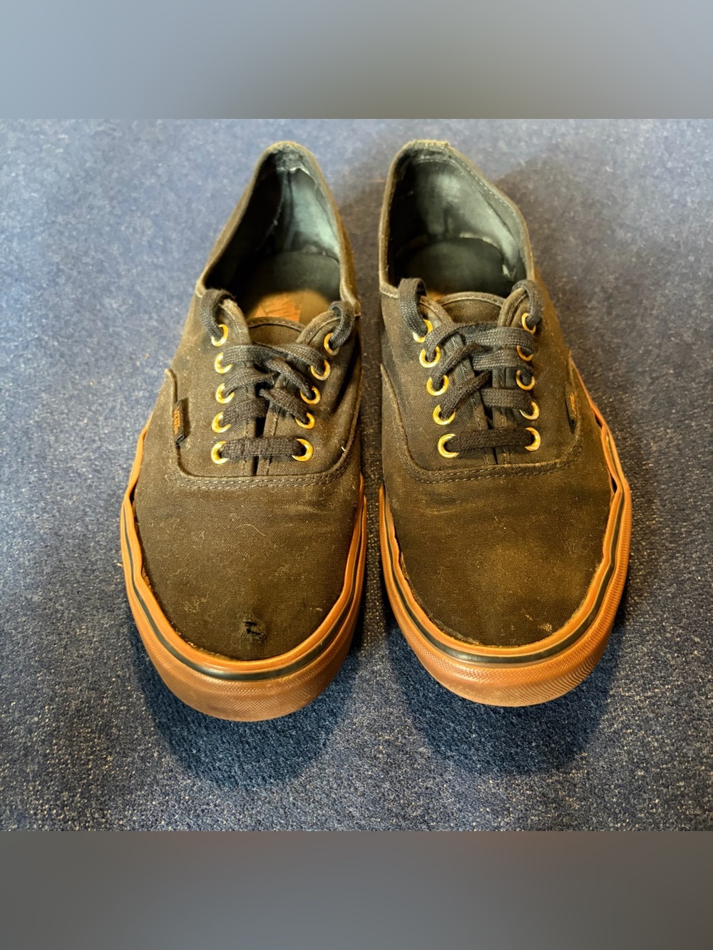 Vans Authentic Canvas Low-Top Sneakers, Black / Gum, Men’s 11.5